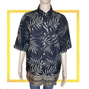 Puritan Men Short Sleeve Button Up tropical shirt